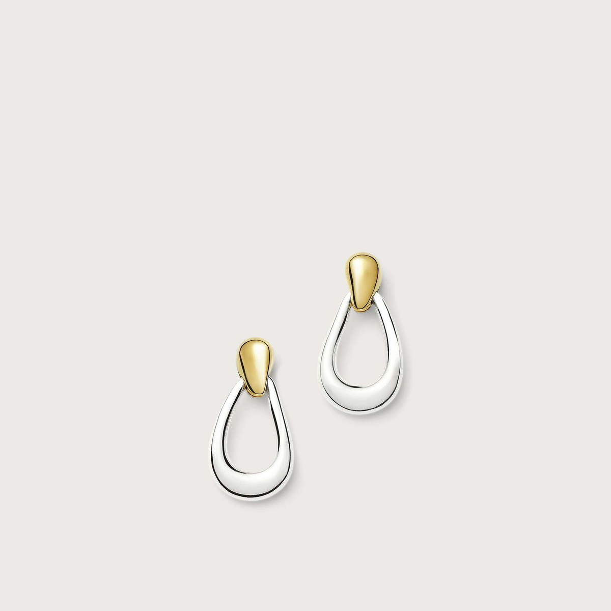 Missoma Women's Molten Teardrop Statement Stud Earrings in Gold/Silver