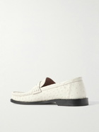 LOEWE - Campo Ostrich-Effect Leather Penny Loafers - Neutrals