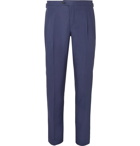 Thom Sweeney - Navy Slim-Fit Pleated Linen Trousers - Navy