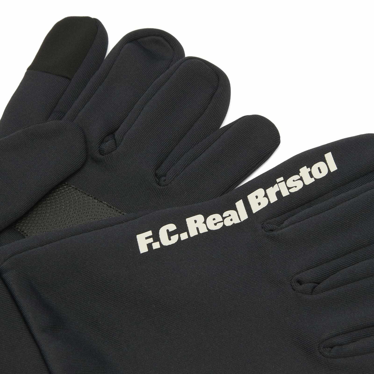 F.C. Real Bristol Men's Stretch Fleece Touch Logo Gloves in Black 