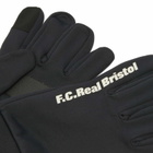 F.C. Real Bristol Men's Stretch Fleece Touch Logo Gloves in Black 