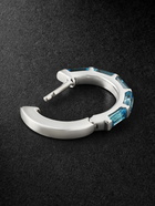 KOLOURS JEWELRY - Creo White Gold Topaz Single Hoop Earring