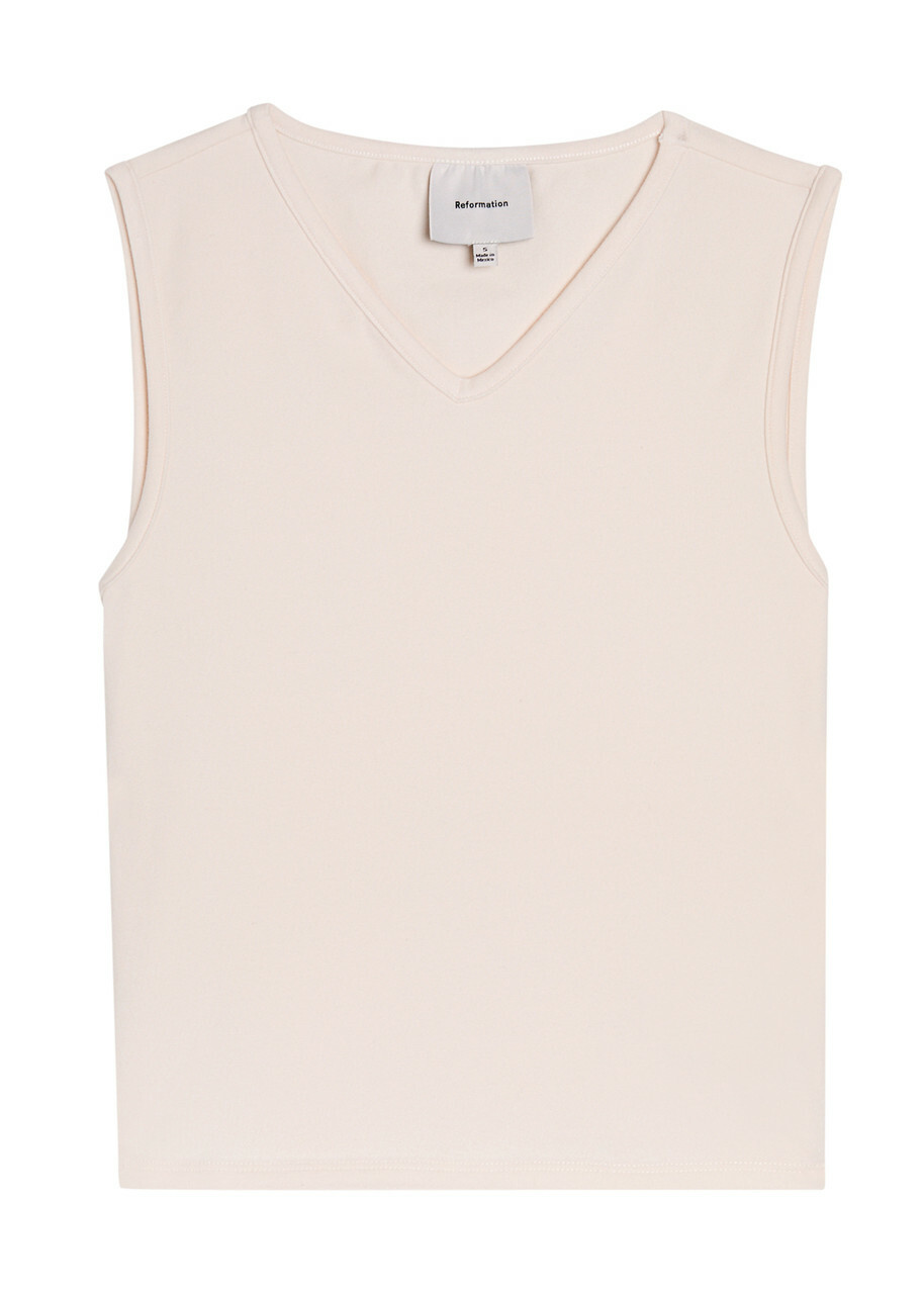 Reformation Wren Stretch-cotton top Cream