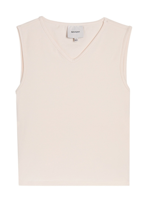 Photo: Reformation Wren Stretch-cotton top Cream