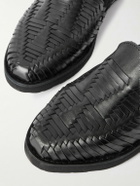 Yuketen - Alejandro Woven Leather Huarache Sandals - Black