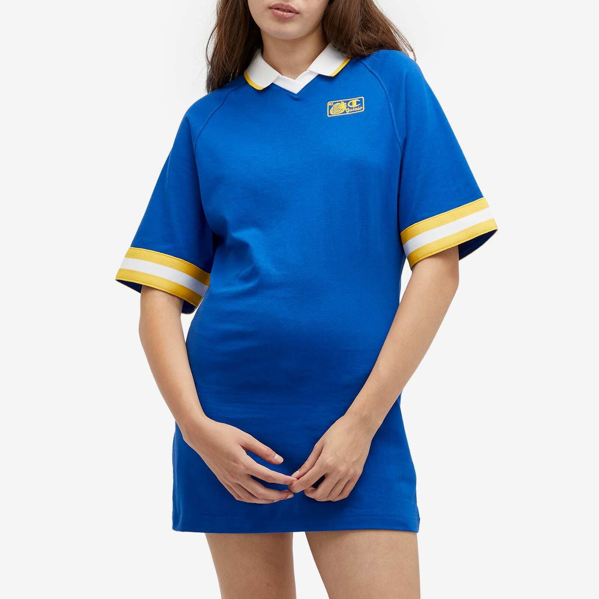 Champion Women s x Guizio V Neck Mini Dress in Surf The Web Champion