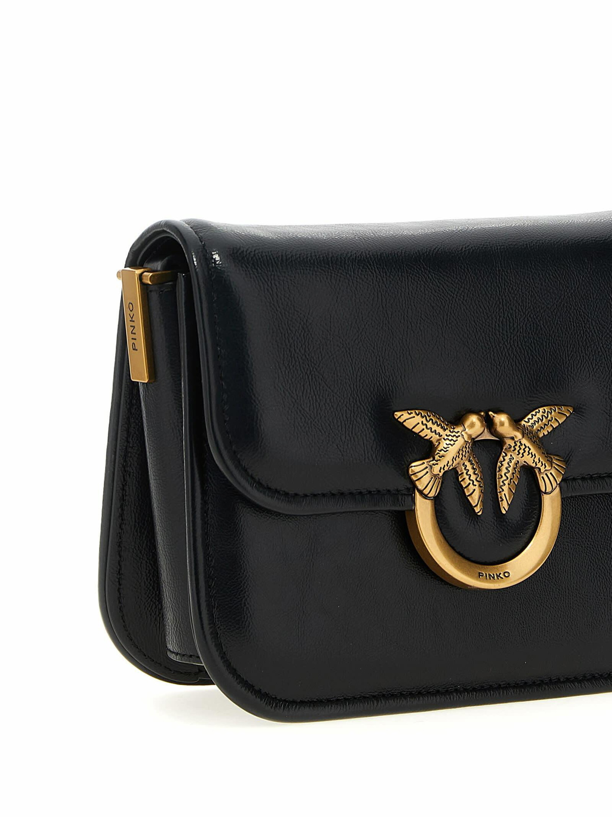 【関税&送料込】Pinko Bags Black PINKO Love One Pocket Leather Crossbody Bag | Black | FARFETCH