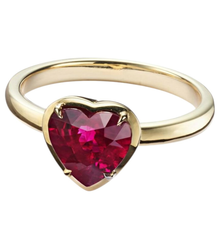 Photo: Anita Ko Heart 18kt gold ring with ruby