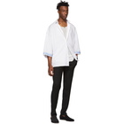 Haider Ackermann White and Blue Cotton Shirt