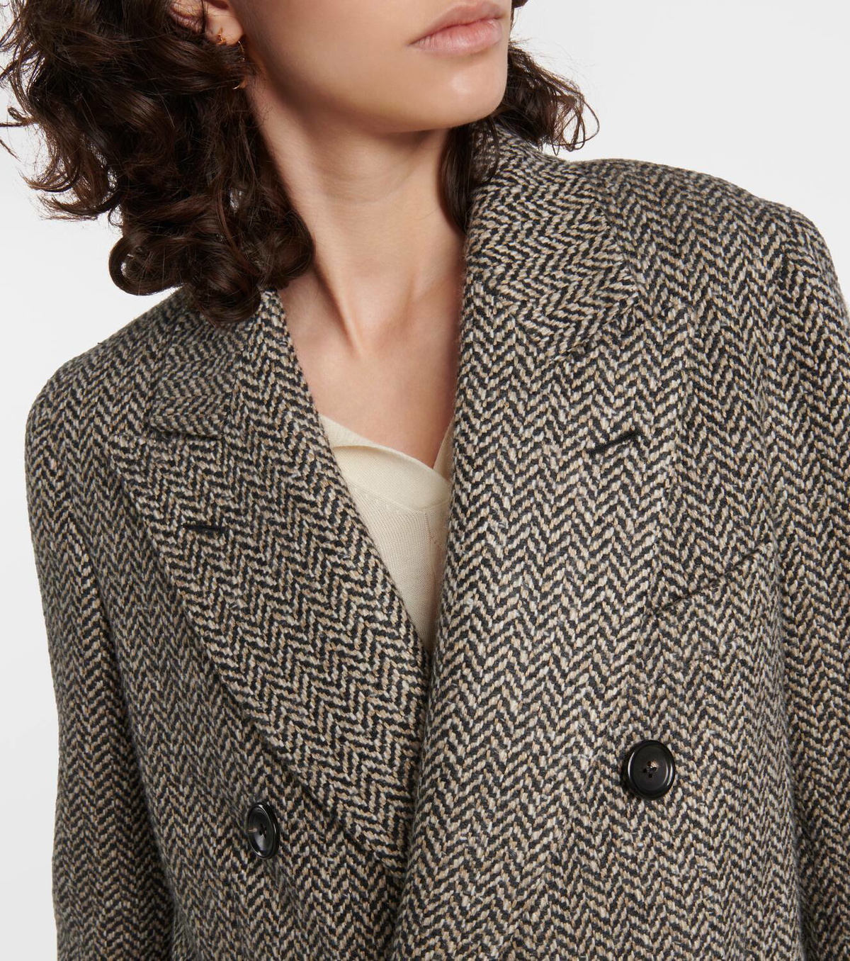 Loro Piana Herwin herringbone linen and cashmere coat Loro Piana