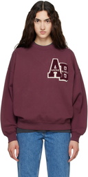 ANINE BING Burgundy Miles Oversized Letterman Sweatshirt