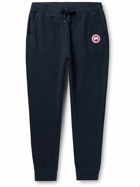 Canada Goose - Huron Tapered Logo-Appliquéd Cotton-Jersey Sweatpants - Blue