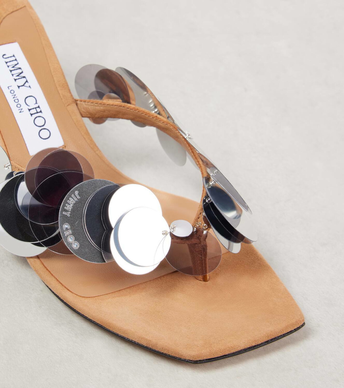 Jimmy Choo Freja 70 sequined suede thong sandals Jimmy Choo