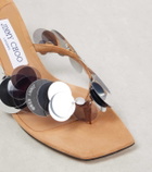 Jimmy Choo Freja 70 sequined suede thong sandals