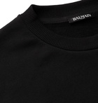 Balmain - Logo-Trimmed Loopback Cotton-Jersey Sweatshirt - Black