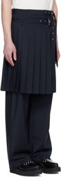 Charles Jeffrey LOVERBOY Navy Wide Leg Skouser Trousers