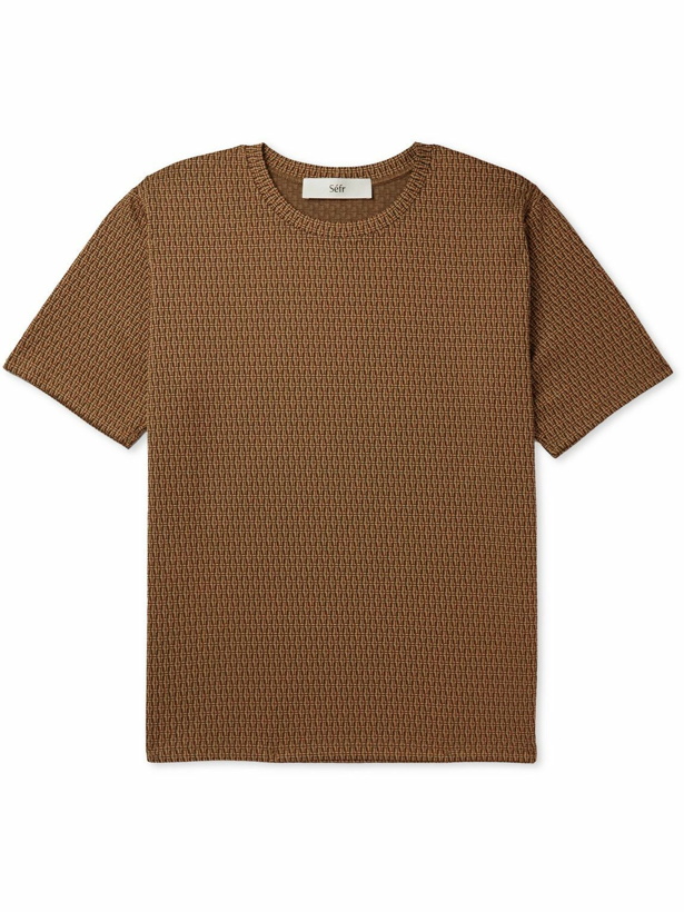 Photo: Séfr - Recycled Stretch-Jersey T-Shirt - Brown