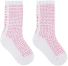 Givenchy Kids White & Pink 4G Socks