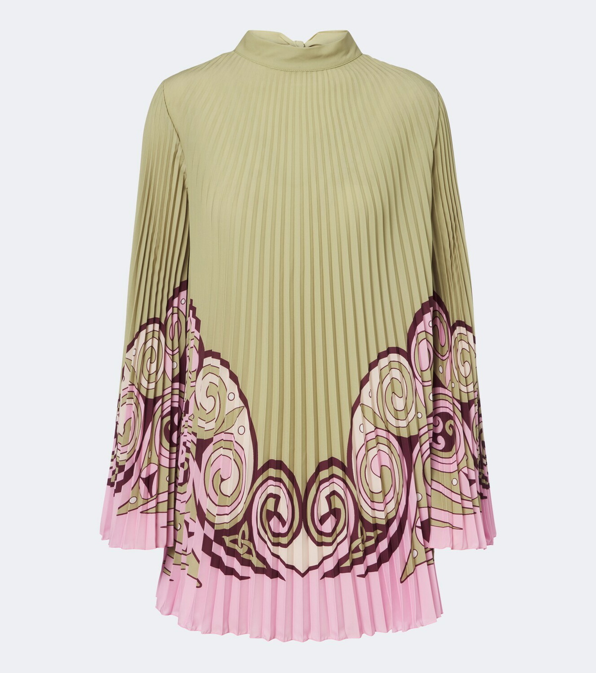 La DoubleJ Kells Swirl plissé crêpe de chine minidress