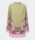 La DoubleJ Kells Swirl plissé crêpe de chine minidress