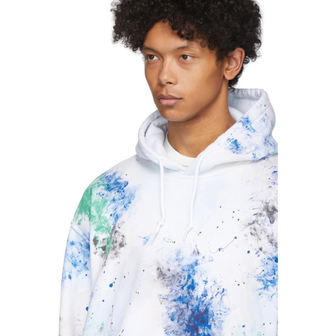 Sasquatchfabrix. White and Multicolor Painted Vintage Hoodie ...