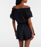 Poupette St Barth Nala broderie anglaise cotton poplin crop top