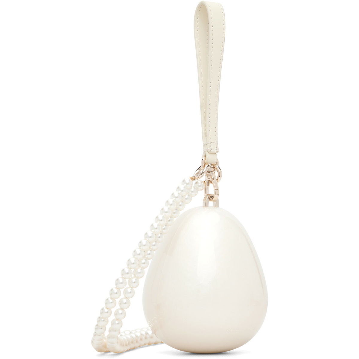 Simone Rocha Off-White Pearl Crossbody Micro Egg Bag