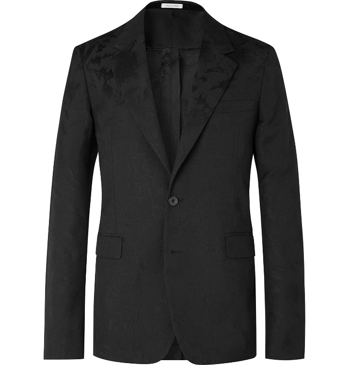 Photo: Alexander McQueen - Slim-Fit Wool-Jacquard Suit Jacket - Black