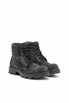 Diesel D-Hammer-Combat boots in denim and leather - Boots Womens in Grey