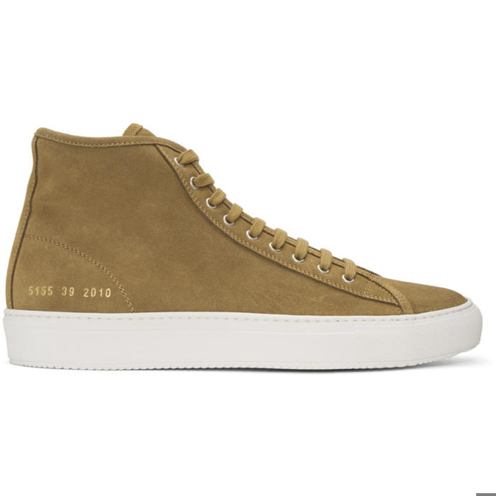 Photo: Common Projects Brown Suede Tournament High Sneakers