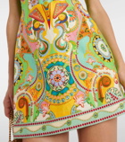 Alémais Printed linen and silk minidress