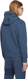Thom Browne Blue Solid Loopback Overdyed 4-Bar Hoodie