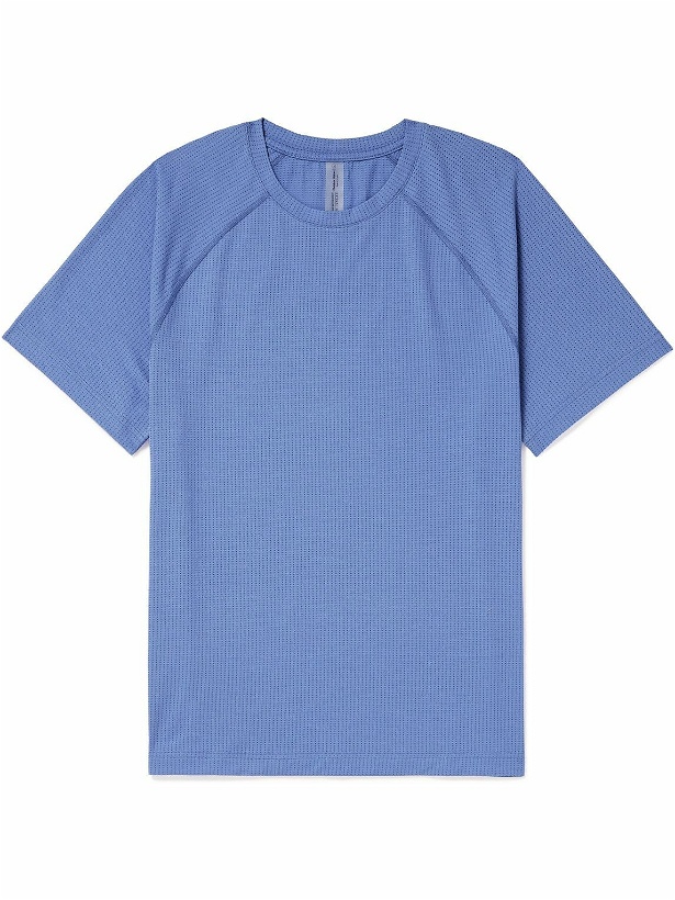 Photo: Outdoor Voices - Logo-Appliquéd ThinkFast T-Shirt - Blue