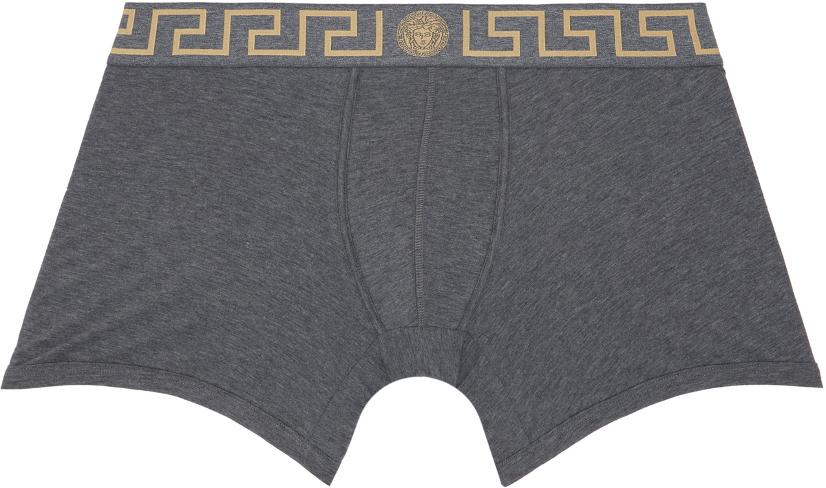 Versace Gray Cotton-Jersey Long Boxer Briefs