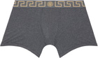 Versace Gray Cotton-Jersey Long Boxer Briefs