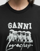 Ganni Thin Jersey Puppy Love Relaxed Tee Black - Womens - Shortsleeves