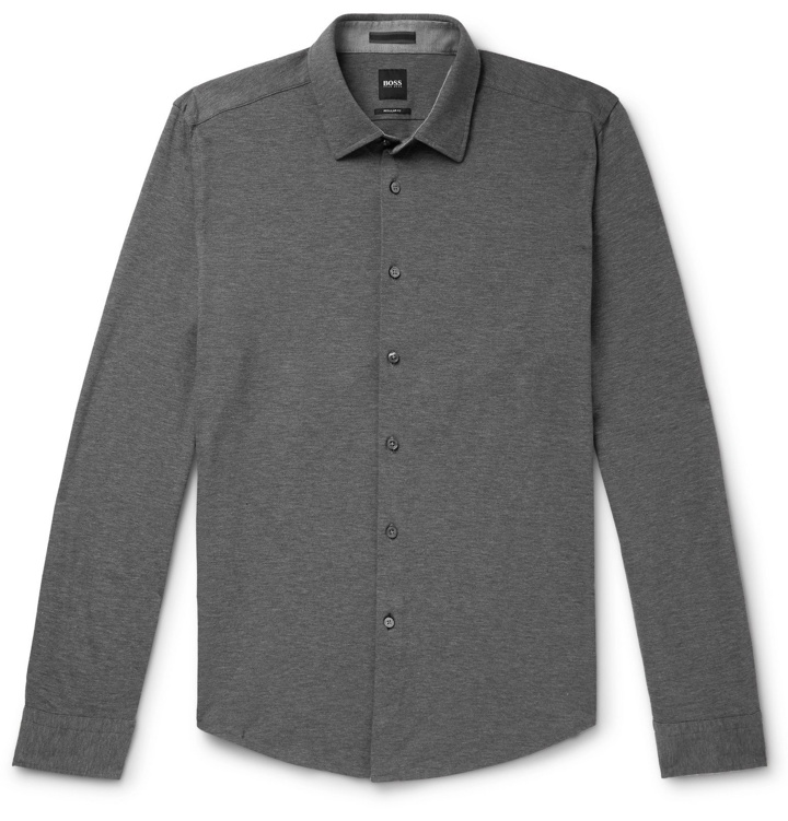 Photo: Hugo Boss - Lakes Cotton-Piqué Shirt - Gray