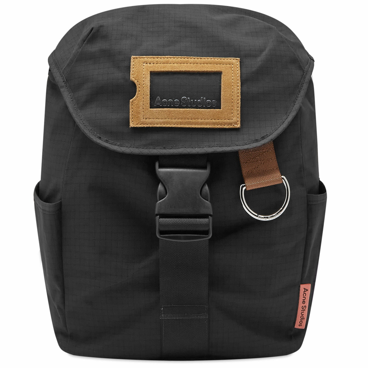 Acne Studios Men's Post Ripstop Suede Backpack in Black Acne Studios