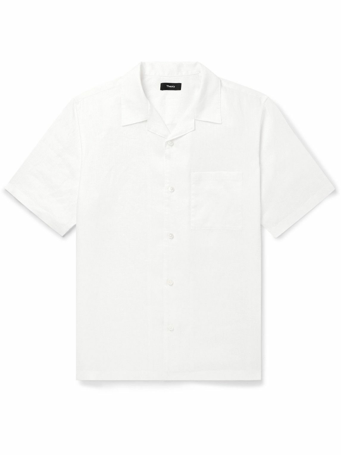 Theory - Noll Camp-Collar Linen Shirt - White Theory