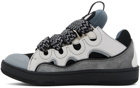 Lanvin Gray Leather Curb Sneakers