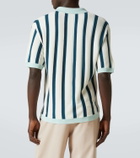 King & Tuckfield Striped knitted wool bowling shirt