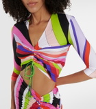 Pucci Ruched printed crop top