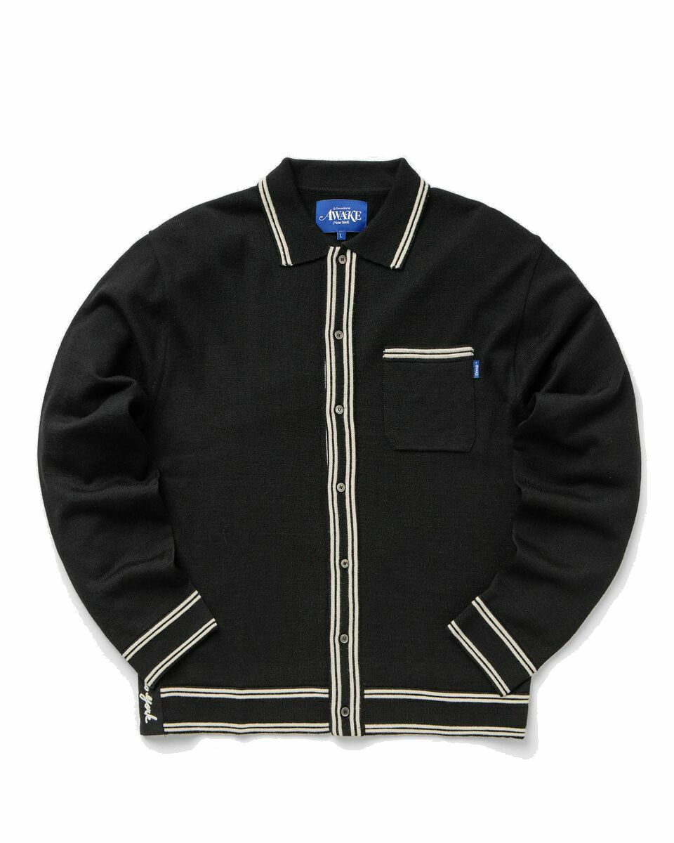 Photo: Awake Fine Gauge Knit Cardigan Black - Mens - Zippers & Cardigans