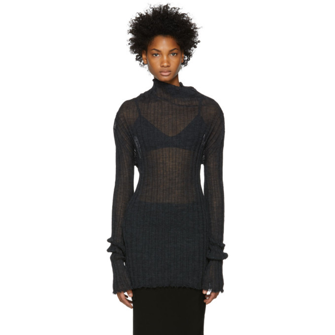 Ann Demeulemeester Black Ribbed Turtleneck Ann Demeulemeester Ann Demeulemeester Black Ribbed Turtleneck Ann Demeulemeester