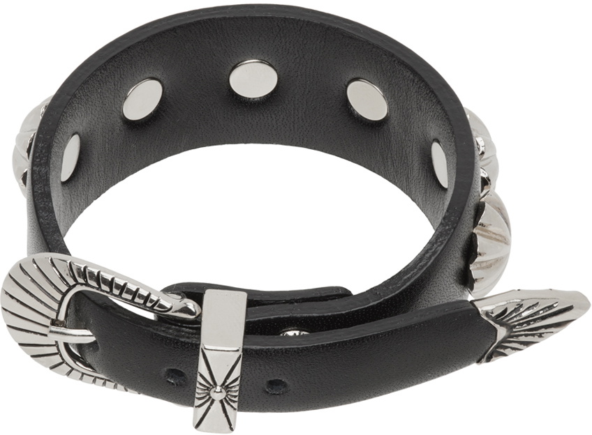 Toga Pulla Black Concho Leather Bracelet Toga Pulla