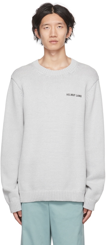 Photo: Helmut Lang Grey Reflective Panel Sweater