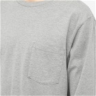 Beams Plus Men's Long Sleeve Pocket T-Shirt in Heather Grey