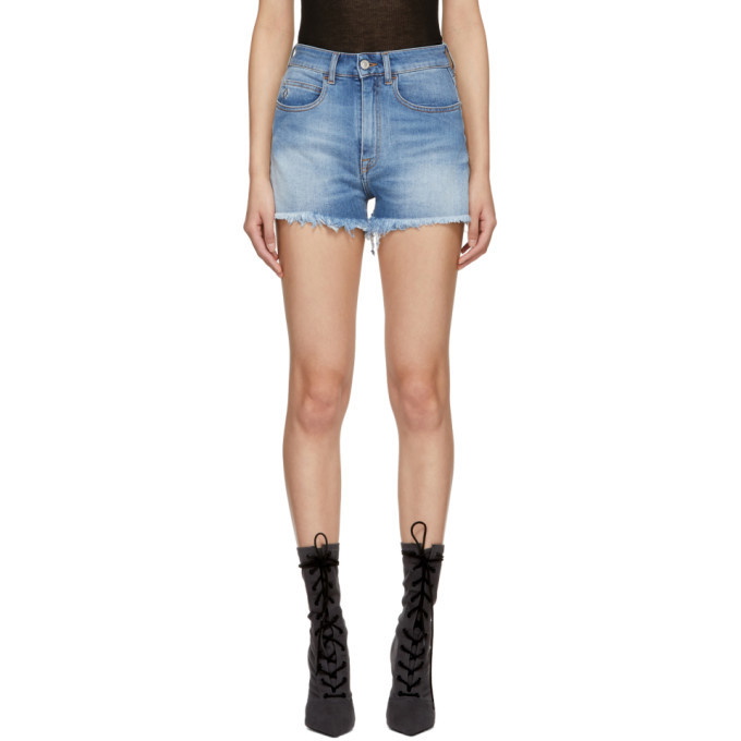 Photo: Marcelo Burlon County of Milan Blue Vintage Denim Shorts