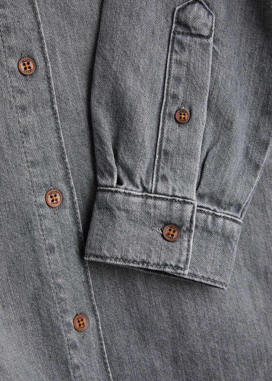 Skall Studio Millington Denim Shirt Light Grey