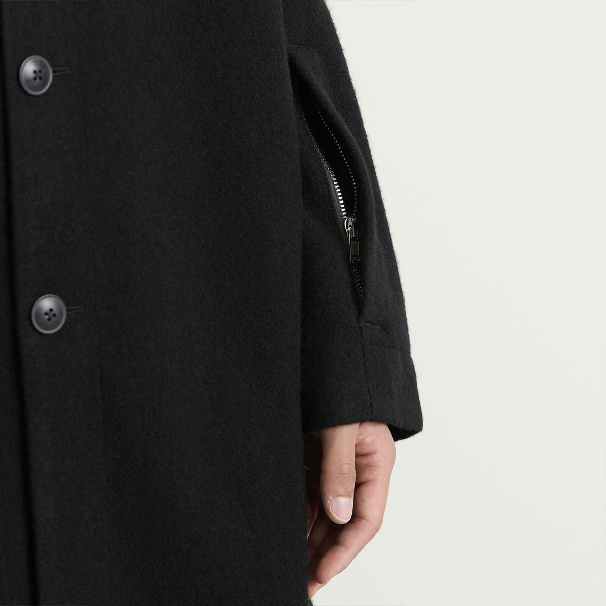 Rick Owens Men's Buttoned Brad Coat in Black